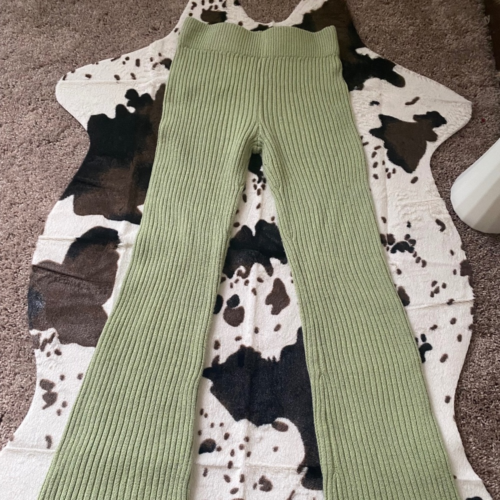 Green Flare Pants